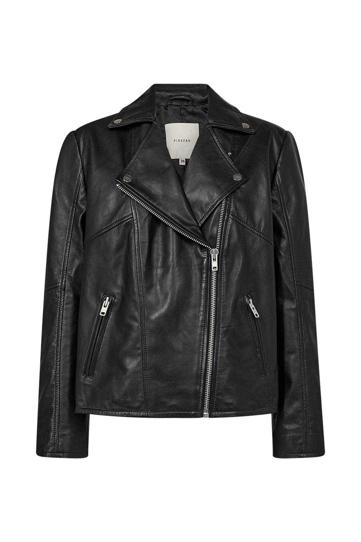 Pieszak Lanni Leather Biker Jacket, Black