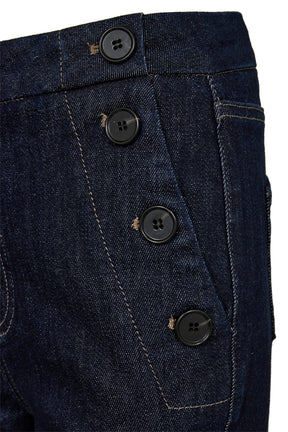 Pieszak Jenora Cropped Sailor Jeans Wash Blue Dawn Rinse, Rinse Denim