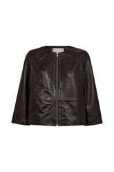 Pieszak Lanni Leather 3/4 Sleeve Jacket, Black Coffee