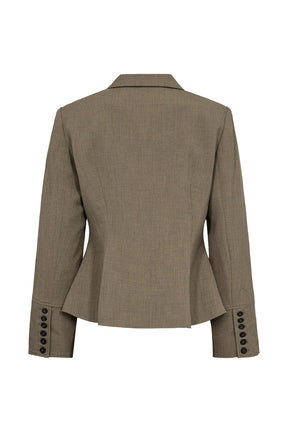 Pieszak Elina Short Blazer, Shadow Green Melange