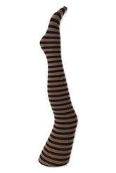 A Moi Klara stripe tights, Camel and black stripe