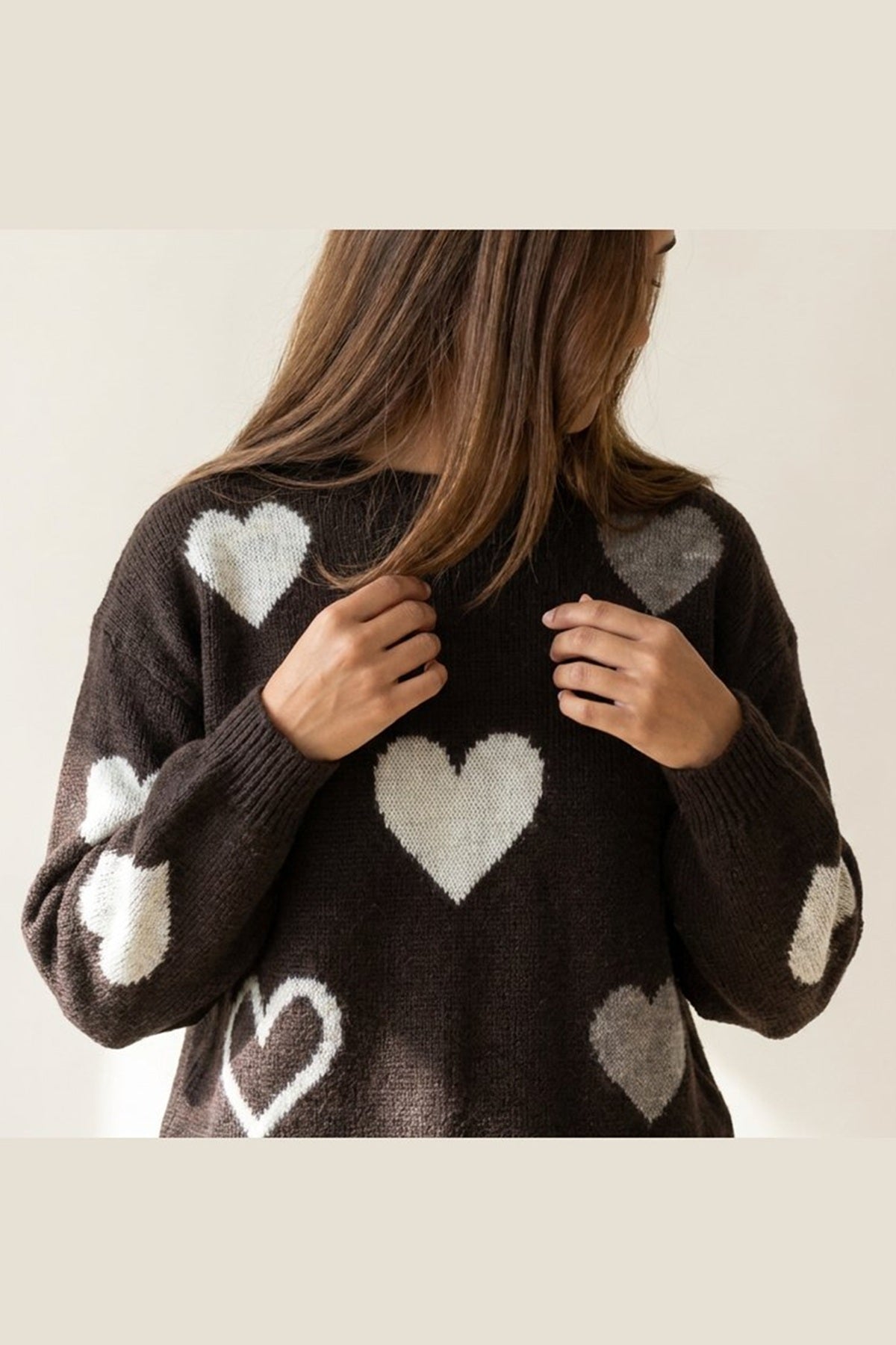 Moondust HEART KNIT, CHOCOLATE