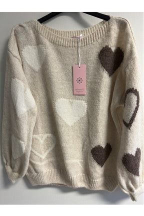 Moondust HEART KNIT, OFF WHITE