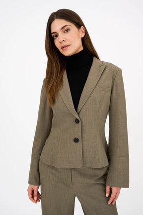 Pieszak Elina Short Blazer, Shadow Green Melange