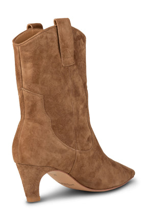 Shoe the Bear Dicte ruskindsstøvle med hæl, Caramel