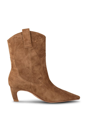 Shoe the Bear Dicte ruskindsstøvle med hæl, Caramel