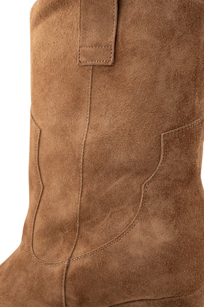 Shoe the Bear Dicte ruskindsstøvle med hæl, Caramel