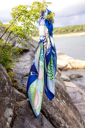 Charlotte Sparre SS006 Margot 65x65 Scarf, Blue/Green