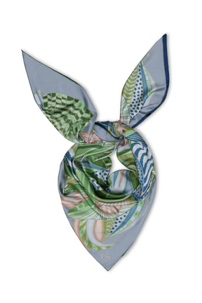 Charlotte Sparre SS006 Margot 65x65 Scarf, Blue/Green
