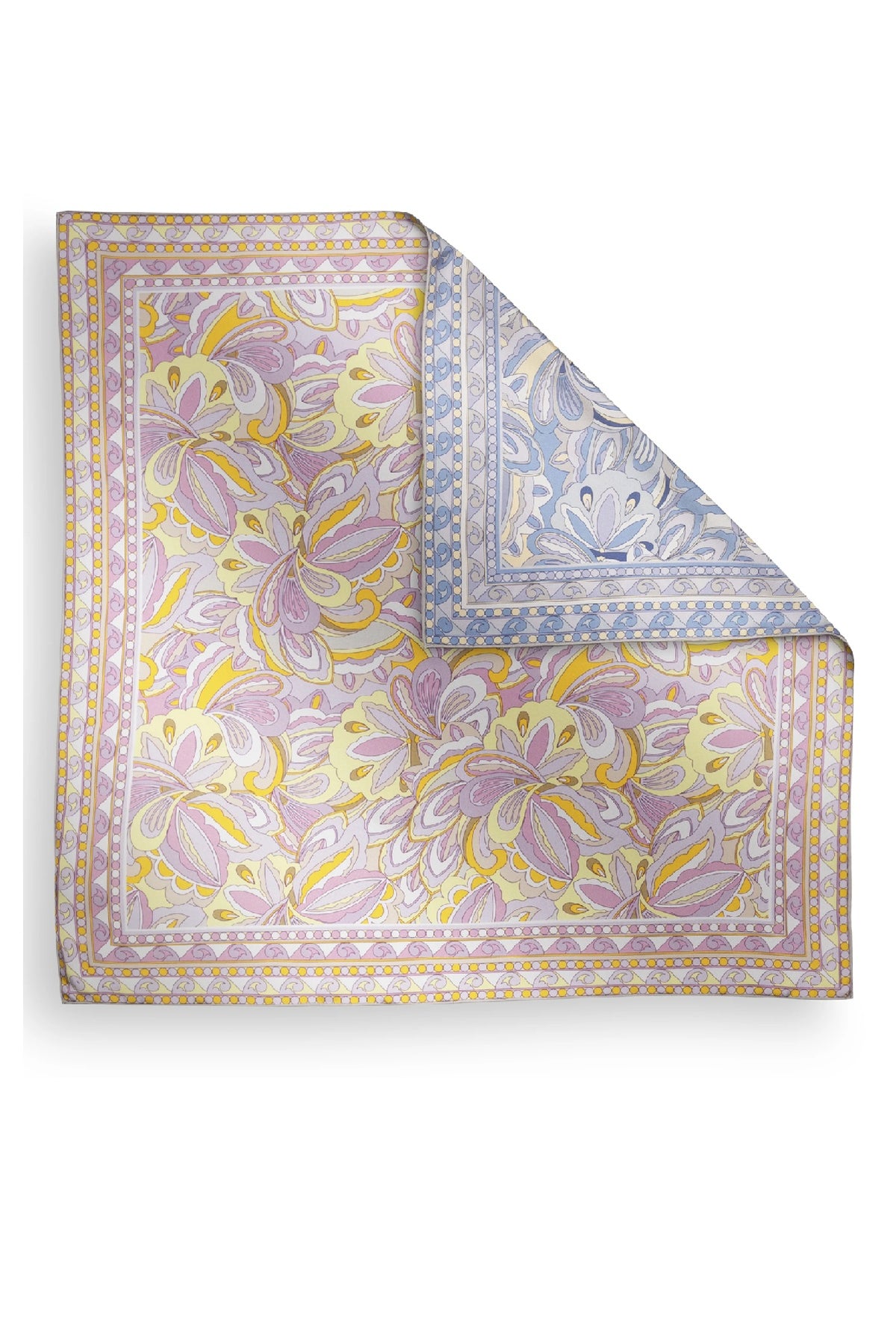 Charlotte Sparre SS007 Sally 65x65 Scarf, Blue/Yellow