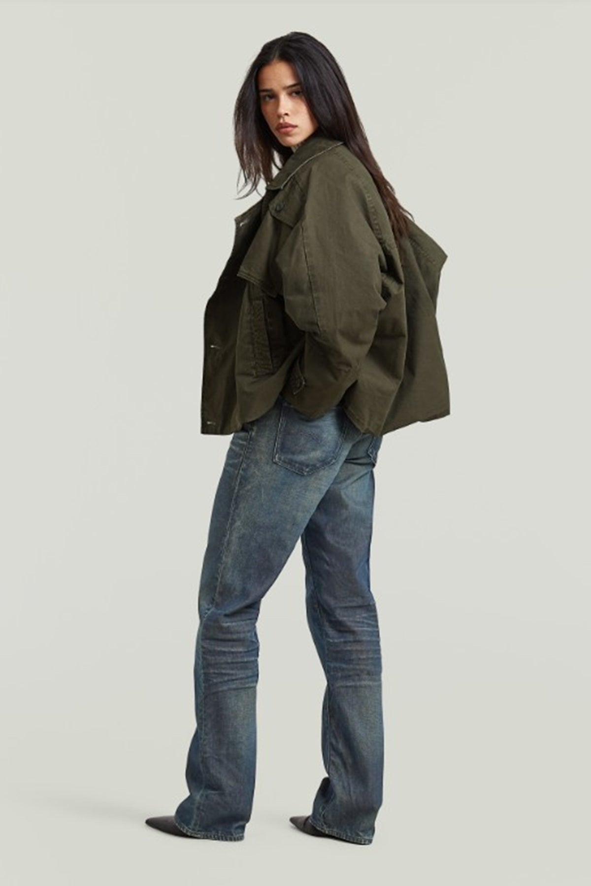 G-Star 4 Pocket cape jacket, black olive
