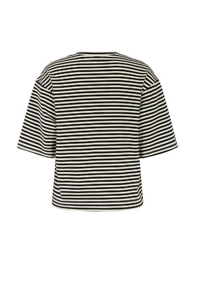 TOODAY Clip Striped T-shirt, Black/ white stripe