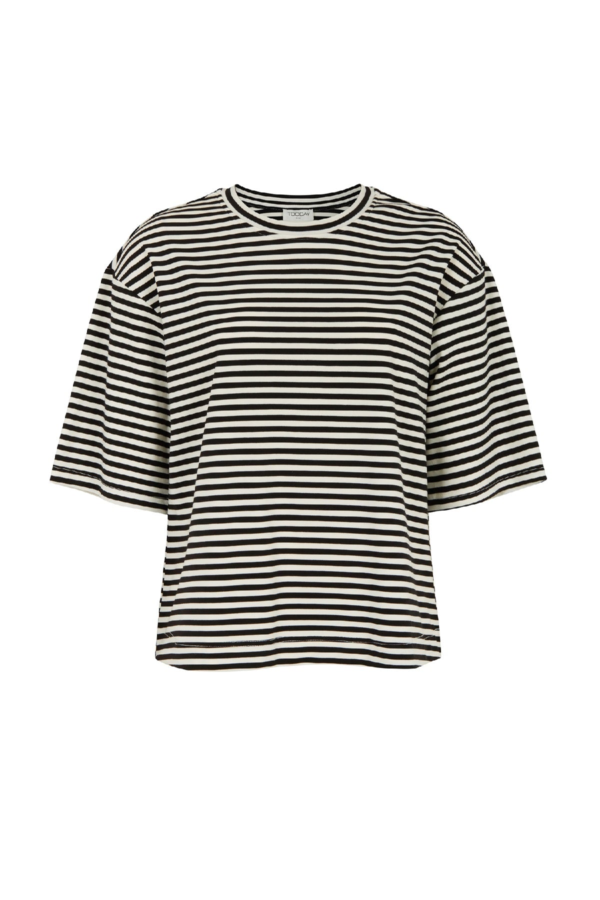 TOODAY Clip Striped T-shirt, Black/ white stripe