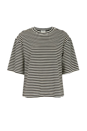 TOODAY Clip Striped T-shirt, Black/ white stripe