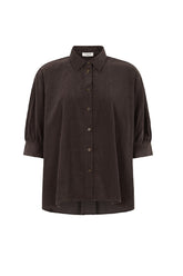 TOODAY Dove Oversized Shirt, Bitter Chocolate