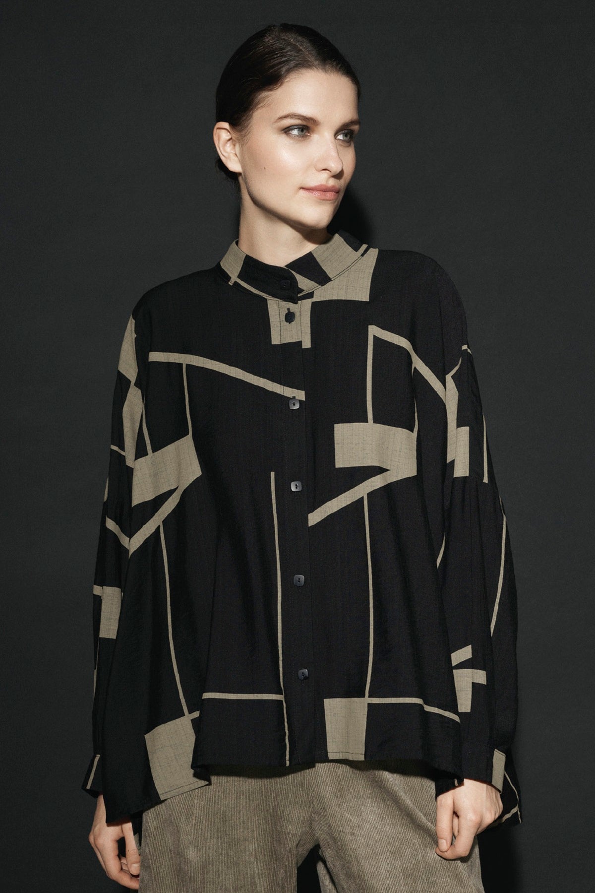 Trine Kryger Simonsen SHIRT TARO (752040), black/golden khaki