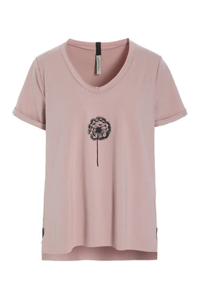 Henriette Steffensen 96105 FLOWER V-NECK-TEE, NUDE