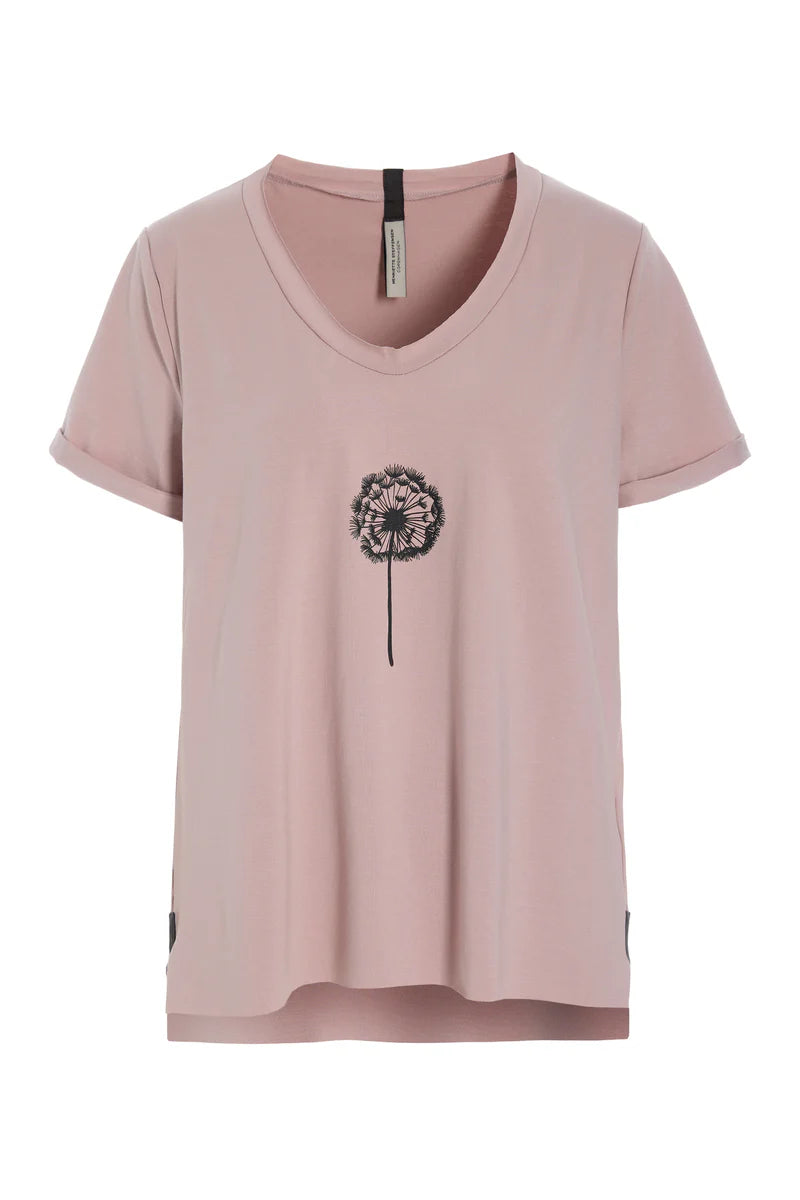Henriette Steffensen 96105 FLOWER V-NECK-TEE, NUDE
