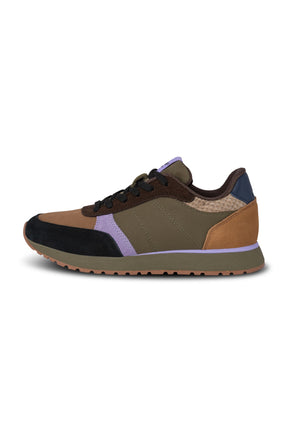 Woden Ronja Sneakers, Dark Olive/Orchid