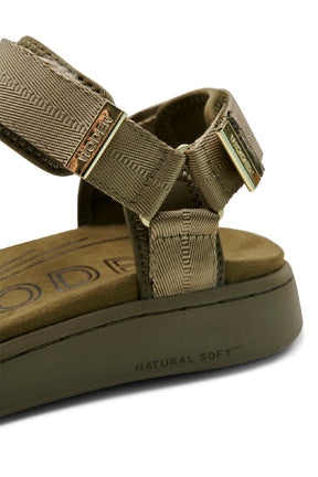 Woden Line sandal, Dark Olive