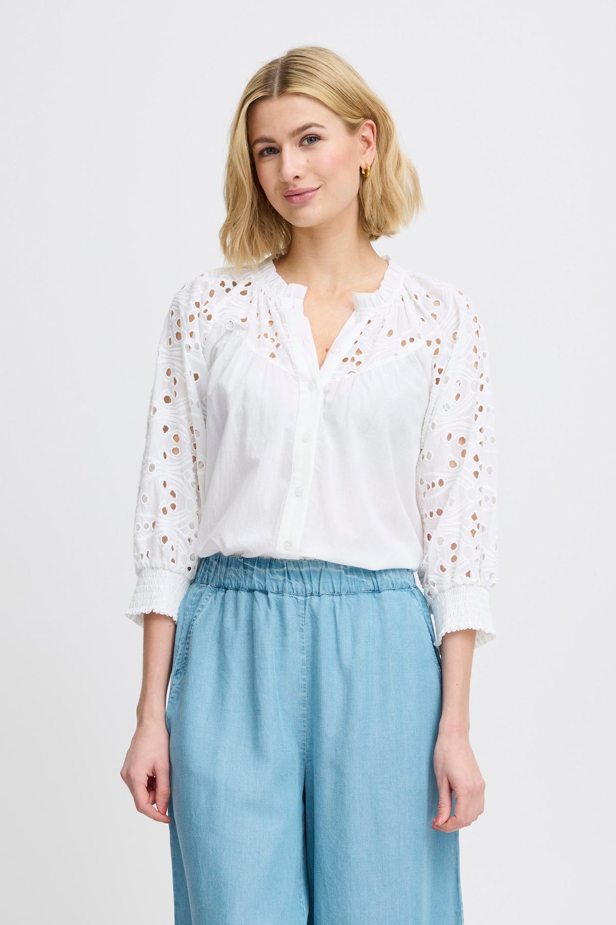 Fransa FRANGELA Shirt, Blanc de Blanc