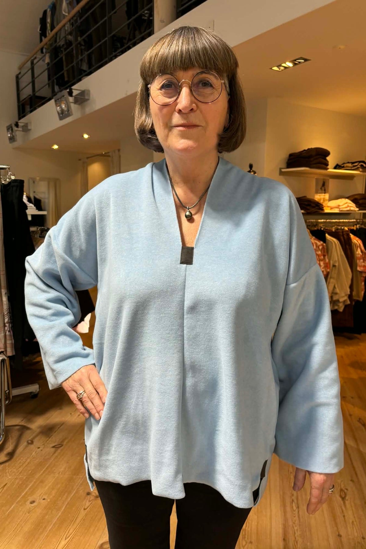 Henriette Steffensen  FLEECE PULLOVER 1370, BABY BLUE