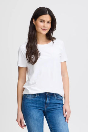 Fransa FRZASHOULDER TEE 1, White