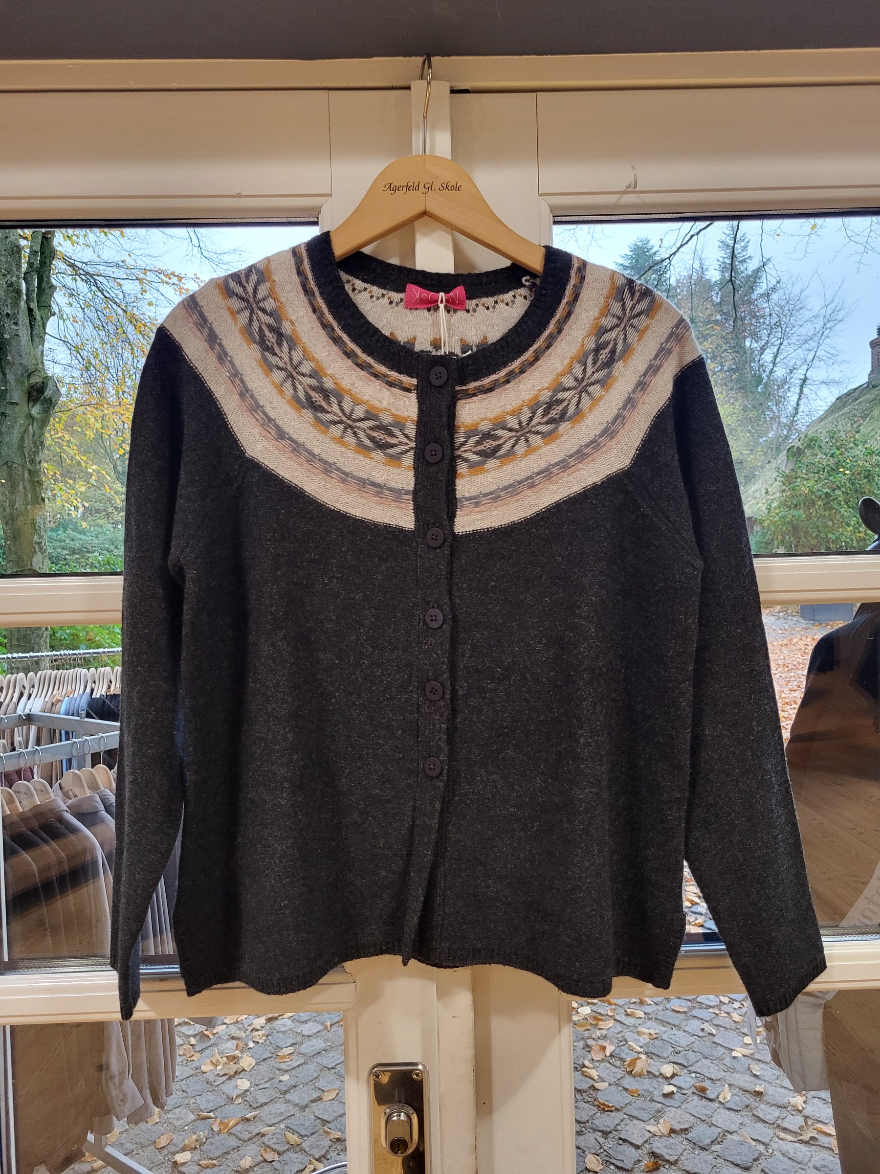 Nature of Knitwear GOLDA Cardigan, Charcoal