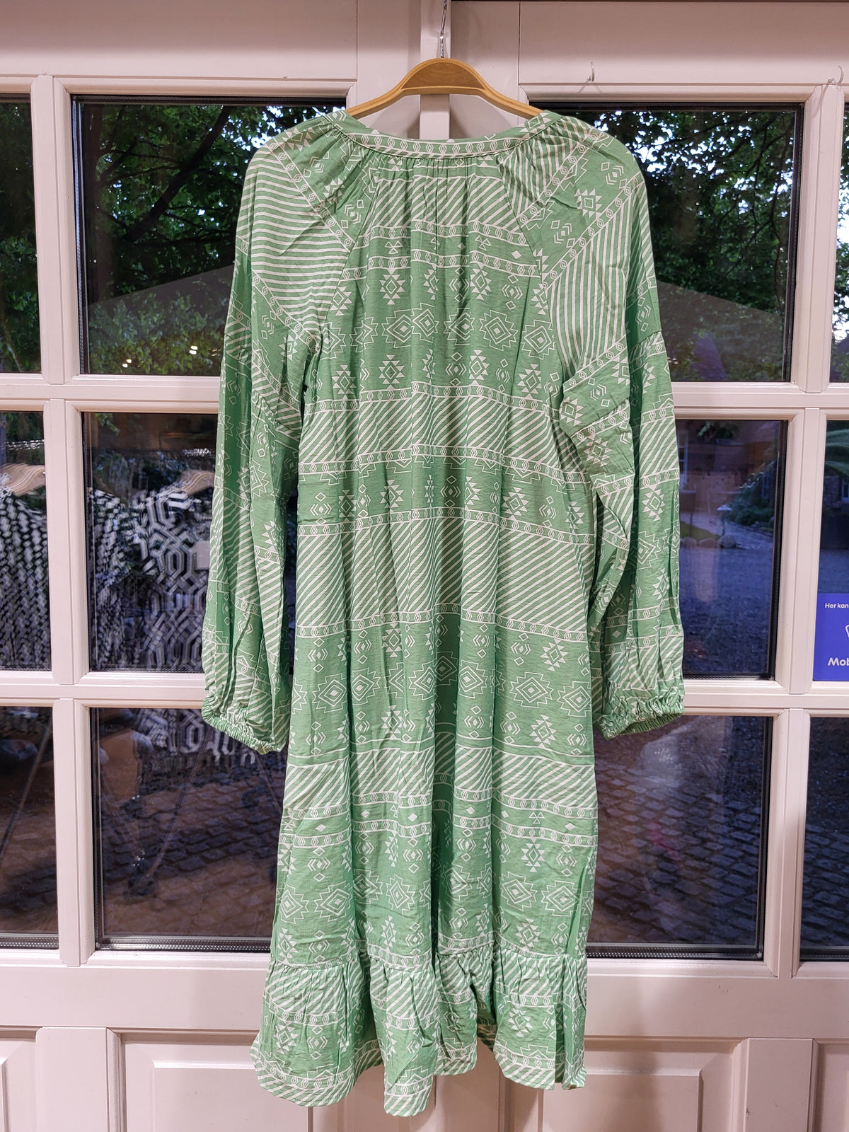 ISAY Ane Flounce Dress, Green Geo