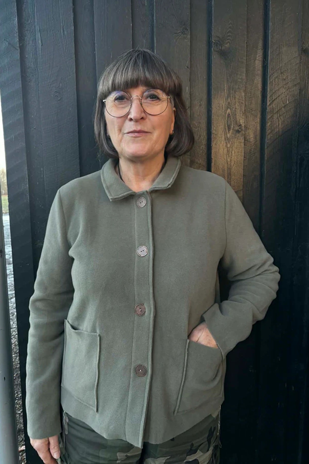 Henriette Steffensen  FLEECE JACKET 7164, DUSTY GREEN