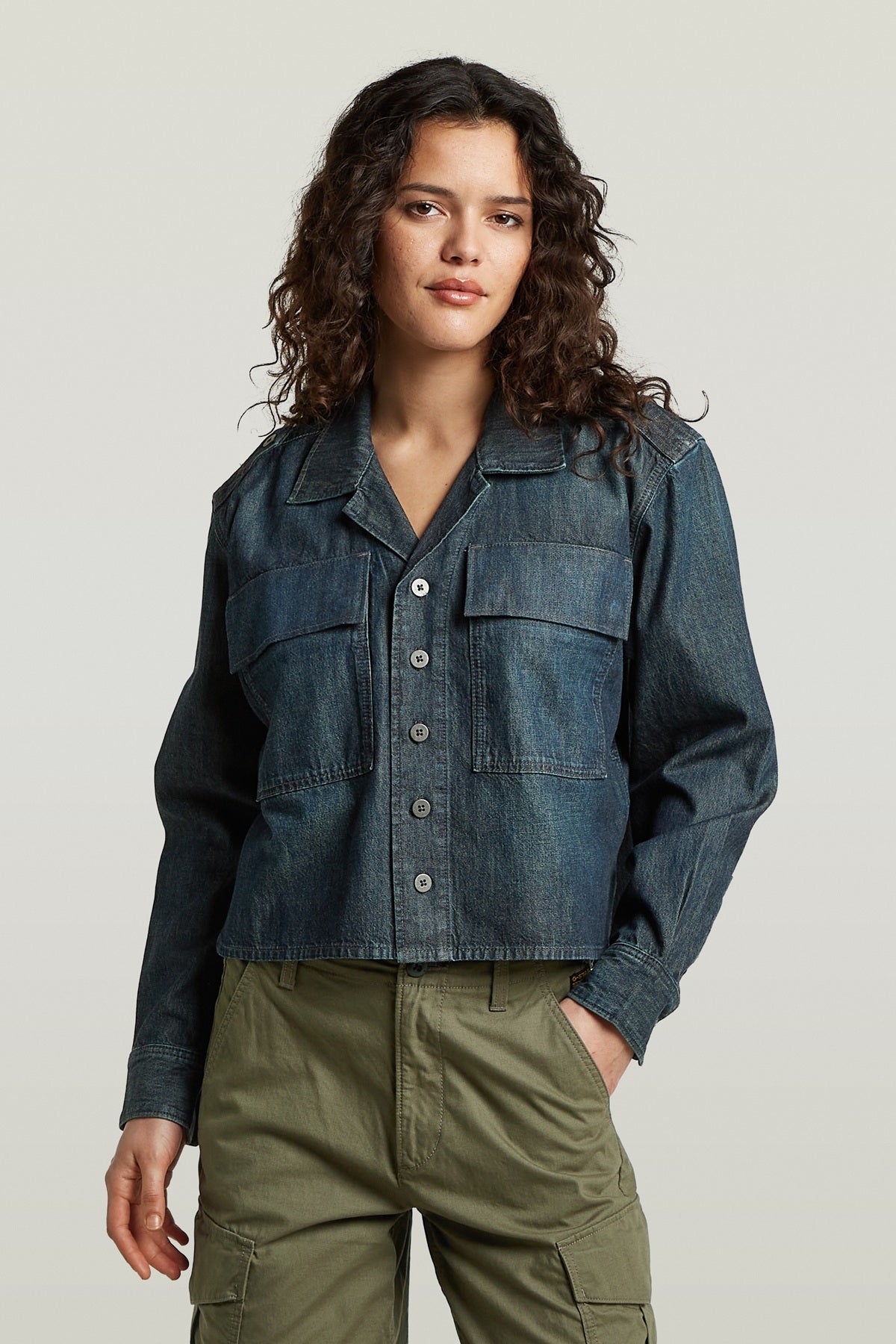 G-Star Boxy Relaxed 2-pkt Shirt l\s, antique asphalt