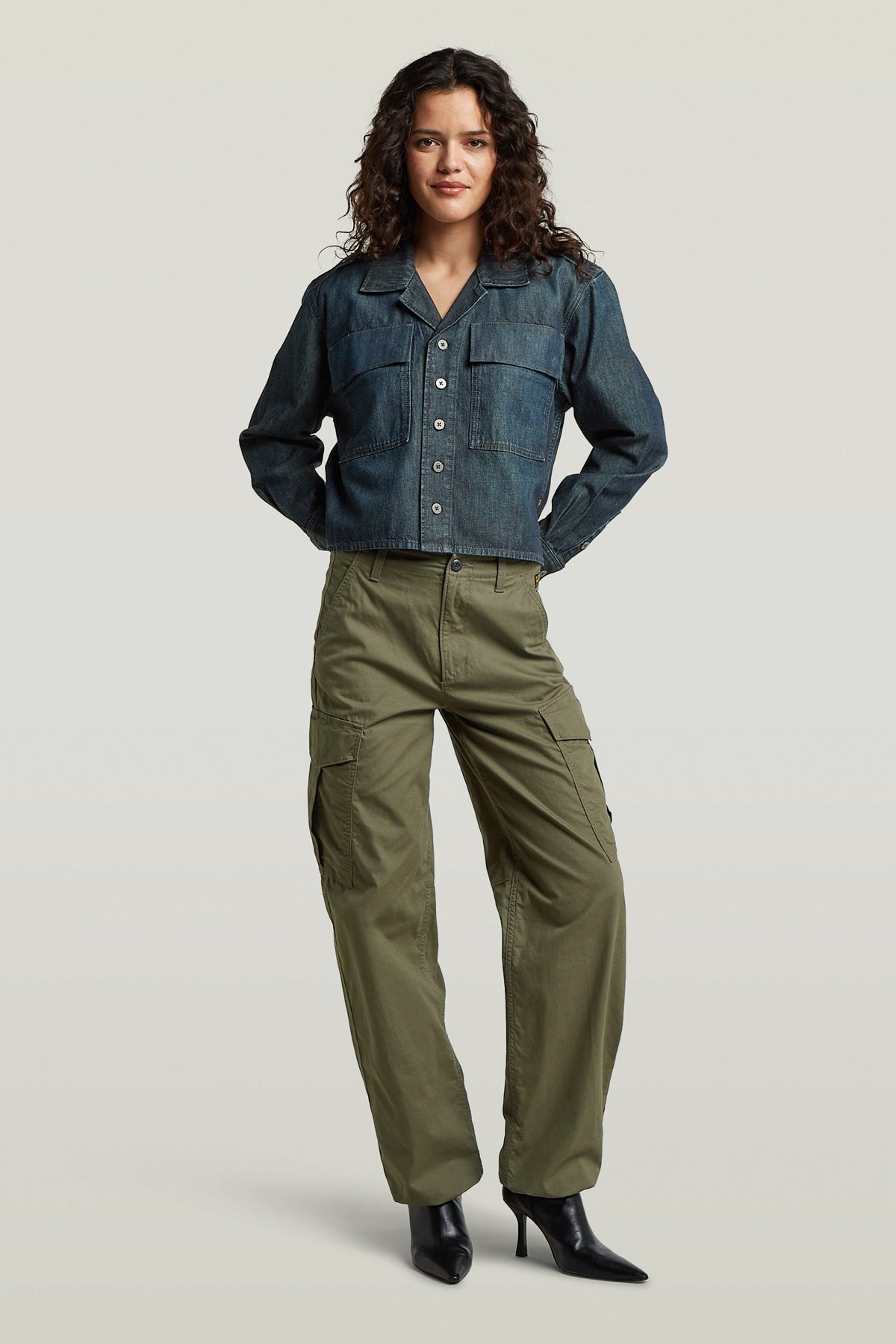 G-Star Boxy Relaxed 2-pkt Shirt l\s, antique asphalt