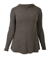 Blusbar by basic 4032 shirt A-line drapped neckline L/S, Earth Melange