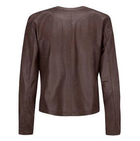 Luxzuz //One Two Athena Coated suede Jacket, Choco Lux
